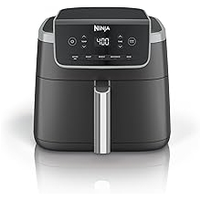 Ninja | Air Fryer | 5 QT Capacity | 5-in-1 Air Fry, Bake, Roast, Reheat, Dehydrate | Air Crisp Technology | Nonstick Basket & Crisper Plate | Grey | AF142