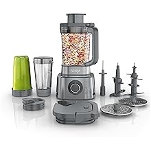 Ninja Blender & Food Processor Combo, Foodi Power Blender System for Smoothies, Bowls, Spreads & Shakes, 6 Functions, 72-oz Pitcher, To-Go Cups, Silver, SS401