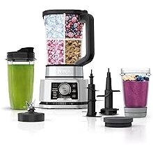 Ninja Blender For Kitchen | Food Processor Combo System | Smoothie Maker & Nutrient Extractor | 6 Functions for Bowls, Spreads, Dough, Shakes | 72-oz. Pitcher & To-Go Cups | Silver | SS351