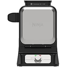 Ninja Belgian Waffle Maker PRO NeverStick Vertical Design, No-Mess Nonstick, 5 Shade Settings + Specialty Mode, Fluffy & Crispy Waffles, Easy Cleanup, BW1001C Canadian Version