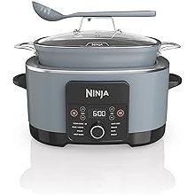 Ninja MC1001C Foodi PossibleCooker PRO 8.5 Quart Multi-Cooker, with 8-in-1 Slow Cooker,Dutch Oven,Steamer &More,Glass Lid & Integrated Spoon,Nonstick,Oven Safe Pot to 500F,Sea Salt Gray,Sea Salt Grey