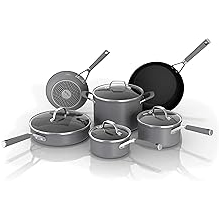 Ninja NeverStick Professional Hard-Anodized 10 Piece Pots & Pans Set, Nonstick Cookware Set, Durable, Oven Safe to 500F, Slate Grey, C39500