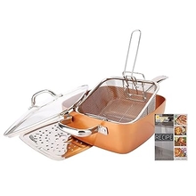 Non-Stick Copper Titanium Chef 5 Piece 9.5 "S ⁇ uare Pan Set