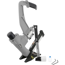 NuMax SFL618 Pneumatic 3-in-1 15.5-Gauge and 16-Gauge 2 Flooring Nailer  Stapler with Flooring Mallet and Interchangeable Base Plates, Grey