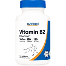 Nutricost Vitamin B2 Riboflavin 100mg, 120 Capsules - Gluten Free and Non-GMO