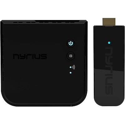 Nyrius Aries Pro Wireless HDMI Video Transmitter & Receiver to Stream 1080p Video up to 165ft from Laptop, PC, Cable Box, Game Console, DSLR Camera to a TV, Projector or Boardroom Screen NPCS650