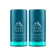 Deodoran Bebas Aluminium Oars Alps untuk Lelaki dan Wanita, Diuji Pakar Dermatologi dan untuk Kulit Sensitif, Vegan, Saiz Perjalanan, Glasier Laut Dalam, 2 Pek, 2.6 Oz Setiap Satu
