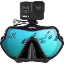 Frameless Dive Mask wMount for All GoPro Hero Cameras for Scuba Diving, Snorkeling, Freediving
