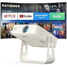 [Officially-Licensed App &amp; Auto Focus]Smart Mini Projector with WiFi and Bluetooth, XuanPad 4K Support Movie Projector, Portable Native 1080P Outdoor Projector with 360&deg; Stand