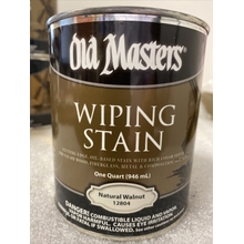 Old Masters 12804 NATURAL WALNUT Oil Based Wiping Stain, Quart
