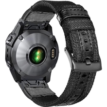 Olytop Fenix 7XFenix 6X Fenix 5X Nylon Watch Band, 26mm Quick Release Fit Sport Nylon with Leather Watch Replacement Strap for Garmin Fenix 6X ProFenix 5X Plus,Fenix 33 HR,Enduro-Black