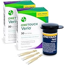 OneTouch Verio Test Strips - 60 Count - Diabetic Test Strips for Blood Glucose Meter & Daily Blood Sugar Levels - 30 Count/Pack 2 Pack