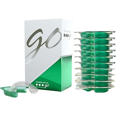 Opalescence Go 15- Prefilled Teeth Whitening Trays - 15% Hydrogen Peroxide - 10 Treatments Made by Ultradent Products. Teeth Whitening Kit -Mint - 5194-1