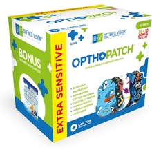OPTHOPATCH Kids Eye Patches - Fun Boys Design - 30 10 Bonus Latex Free Hypoallergenic Cotton ضمادات لاصقة حساسة للغاية لـ Amblyopia & amp؛ Cross Eye- 3 ملصقات مخطط المكافأة حسب الرؤية المحددة