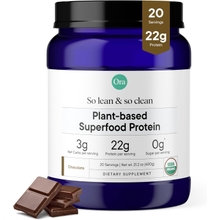 Ora Organic Vegan Protein Powder - 22g Plant Based  Super Food for Women and Men - Chocolate Flavor 20 Servings, Digestive Enzyme, Paleo, Gluten Free