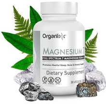 Organixx Magnesium Supplement, Natural Magnesium Capsules for Sleep Support, Muscle Recovery, with Vitamin B6 and Manganese Citrate and Glycinate, High Absorption, Vegan, Non GMO 30 Count
