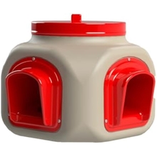 Overez Compact Chicken Feeder - Memegang 25 Pound Makanan - Di Dalam atau Di Luar Reban Ayam - Dispenser Makanan Ayam Automatik Berisi Graviti Besar - Reka Bentuk Tanpa Sisa Kalis Hujan