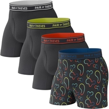 Pair of Thieves 4 Pack Men&rsquo;s Boxer Briefs - Soft, Stretchy, Moisture-Wicking Underwear for All-Day Comfort and Support