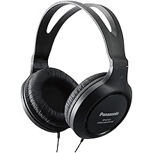 Panasonic Headphones, Lightweight Over the Ear Wired Headphones with Clear Sound and XBS for Extra Bass, Long Cord, 3.5mm Jack for Phones and Laptops RP-HT161-K Black