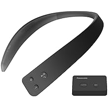 Panasonic WN10 Wireless Wearable TV Neck Speaker with Easy Set Up, Bluetooth, Connect to Two Devices, Built-in Microphone for Hands-Free Calling, Splashproof with IPX4 - SC-WN10PP-K
