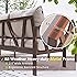 Patio Furniture Set, 6 Pieces Outdoor Couch Sectional, L Shaped Patio Sofa, Metal Patio Couch Sectional with Side Table, Outdoor Seating Conversation Set, Beige