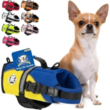 Paws Aboard Dog Life Jacket - Keep Your Canine Safe with a Neoprene Life Vest - Designer Life Jackets - Perfect for Swimming and Boating - Blue and Yellow, XX-Small