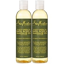 SheaMoisture Olive &amp; Green Tea Bath, Body &amp; Massage Oil 2-Pack &ndash; Avocado Oil, Anti-Aging &amp; Ultra-Moisturizing for Dry Skin, 8 Oz Ea