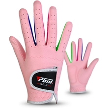 PGM Kids Youth Junior Toddler Boys Girls Golf Gloves Microfiber Synthetic Gloves for Left Hand Right Hand Golf Gloves Extra Value 1 Pair White Pink Age 2-10