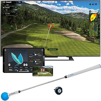 PHIGOLF Home Golf Game Simulator: Enjoy Interactive Golf with Motion Sensor & Swing Stick for Indoor & Outdoor Fun 38,000 Courses Worldwide, Compatible with Android, iOS, App & E6 Connect