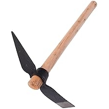 Pick Axes for Digging, High Carbon Steel Double Sided Design Garden Pick Axe Pick Axes with Wood Handle for Flower Beds, Weeding, Gardening Loosening Soil, Digging, Camping