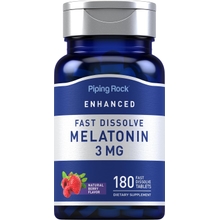 Piping Rock Melatonin 3mg | 180 Fast Dissolve Tablets | Berry Flavor | Adult Support Formula | Non-GMO, Gluten Free