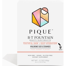 PIQUE BT Fountain Beauty Electrolyte Powder - Hydration Powder Packets with Hyaluronic Acid, Ceramides, Magnesium for Hydrated, Elastic Skin - No Added Sugar - 28 Single Serve Sticks Pack of 1