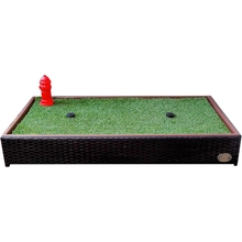 الشرفة قعادة العشب الاصطناعي للكلاب مع الرش - أعلى الخط جودة عالية الجودة 26x50x7 منصات تدريب قعادة قابلة لإعادة الاستخدام للكلاب - وسادة تبول قابلة للغسل للكلاب - الصرف الفوري - منطقة العشب 4x2 Ft