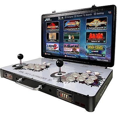 Portable 20000 in 1 Metal Box 3D Arcade Game Console, 22 inch Screen Retro Electronic Game Console, with SearchHideSaveLoadPause Functions