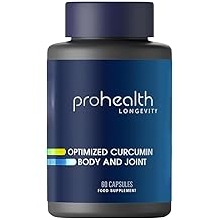 prohealth optimized curcumin body & joint capsules - 60 capsules - turmeric curcumin dietary supplement - gluten free
