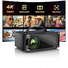 Projector-4K with WiFi and Bluetooth:[2000 ANSI/AI Auto Focus/Built-in APPs]Outdoor-Projector Smart TV OS 2.0 &amp; DoIby, Portable Proyector Compatible with Netflix/YouTube/PrimeVideo, ONOAYO ONO3Pro 2.0