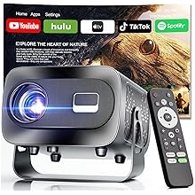 Projector with WiFi and Bluetooth, Electric Focus &amp; Vertical Keystone, 1080P HD 4K Support, Smart Projector with Built-in Streaming Apps, Portable Projector for Outdoor &amp; Home Movie