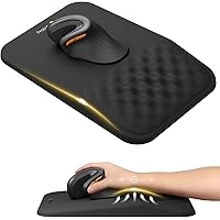 ProtoArc Ergonomic Mouse Pad with Wrist Rest, MP50 Mousepad with Massage Design, Soft Memory Foam and Non-Slip PU Base for Pain Relief, Desk, Home, Office, 12x8 Inches, Black