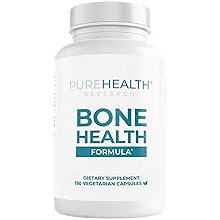 PUREHEALTH RESEARCH تركيبة صحة العظام مكملات الكالسيوم والمغنيسيوم - مع الحديد والزنك والنحاس وفيتامين د، ج، ك2 والمزيد - فيتامينات العظام والمفاصل للنساء والرجال، 150 كبسولة