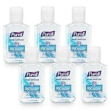 Purell Advanced Hand Sanitizer Refreshing Gel, Clean Scent, 2 fl oz Travel Size Flip Cap Bottle Pack of 6 3155-04-EC