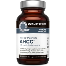 Quality of Life Premium Kinoko Platinum AHCC Herbal Supplement, 750mg of AHCC per Capsule, for Immune Support, Liver Function, Maintains Natural Killer Cell Activity, 1 Pack, 60 Veggie Capsules
