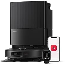 roborock Qrevo Series Robot Vacuum and Mop, 8000Pa Suction, Upgraded from Qrevo S, Anti-Tangle Brushes, Smart Obstacle Avoidance, Auto Mop Washing, All-in-One Dock, 200RPM Spinning Mops, Black(QV 35A)