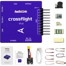Radiolink CrossFlight Flight Controller Mini Size, 10 PWM Output OSD Module Integrated, Vibration Damping FC for Plane3-8 CoptersHelicopterCarBoatSubmarineRadartracker, Auto Flight Route&amp;Return
