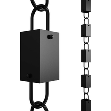 Rain Chains Direct - Square Link Rain Chain - 8.5 FT - Durable Black Powder-Coated Aluminum - Premium Rain Chains for Gutters