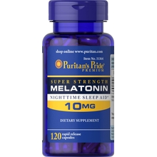 Puritan's Pride Rapid Release Melatonin 10Mg Capsule, Menyokong Sound Sleep, 120 Count, Package May Vary