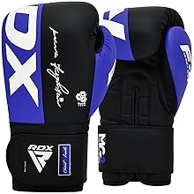 RDX Boxing Gloves, Maya Hide Leather Training Gloves for Muay Thai, Kickboxing, Sparring, Punch Bag, Punching Bag, Kickboxing Gloves, Martial Arts Training, Home Gym, Men, Women, 8 10 12 14 16 oz