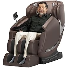 Real Relax 2025 Massage Chair Full Body,SL Track Massage Recliner,Thai Stretch and 21 Auto Modes,Zero Gravity with APP and LCD, Body Scan, Home and Office Use,Favor 04 ADV Brown