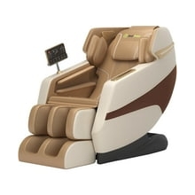 Real Relax 3D Massage Chair, Full Body Zero Gravity Recliner with SL Track, Yoga Stretching, Foot Rollers, Bluetooth, Heating, Brown