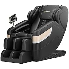 Real Relax Massage Chair, Full Body Zero Gravity Massage Recliner, with Auto Modes, LCD, Bluetooth, Foot Massage, Black