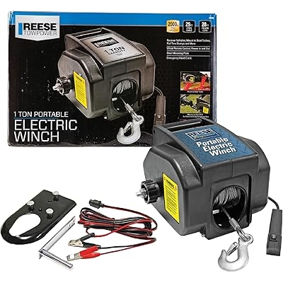 Reese TowPower 2000 Pound Capacity Electric Winch wWire Remote